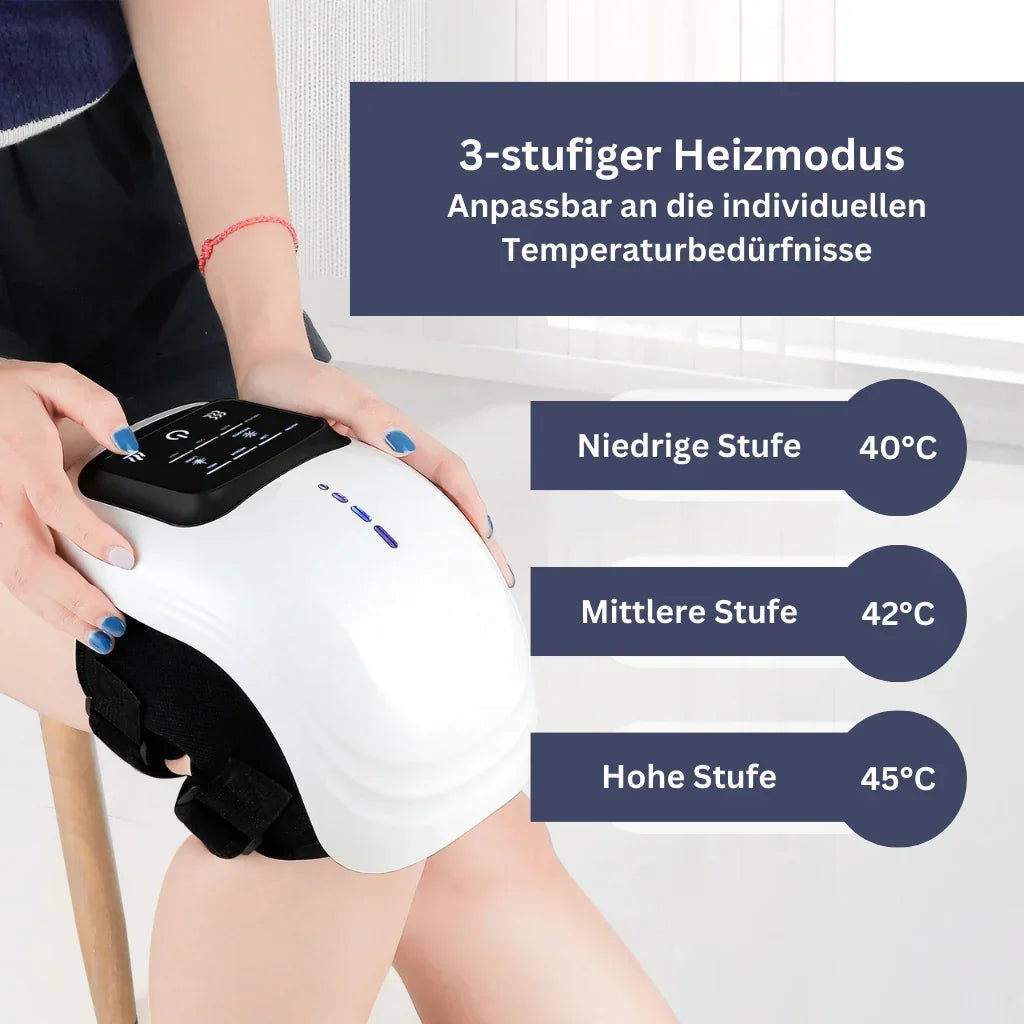 "Knie-Therapiegerät mit ergonomischem Design, schwarz, zur Schmerzlinderung durch Wärme- und Vibrationsfunktion"