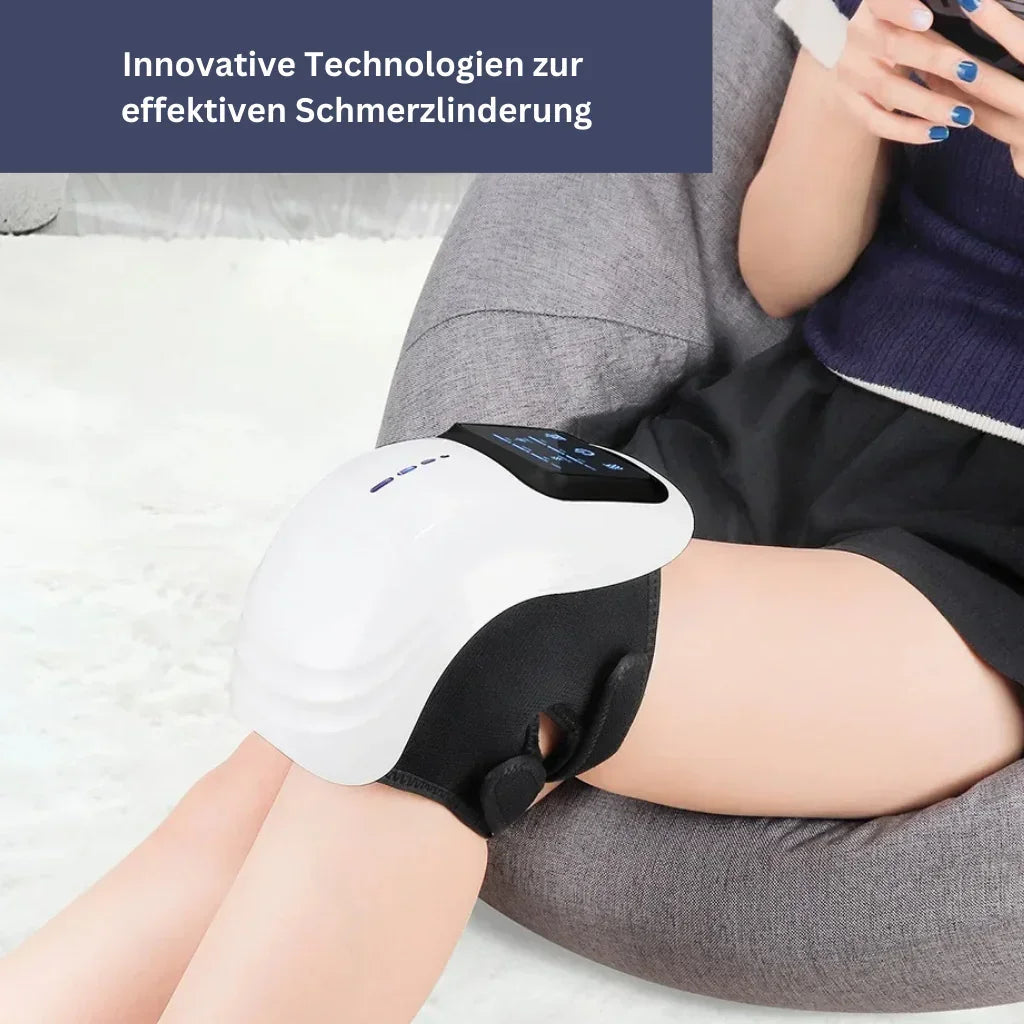 "Knie-Therapiegerät mit ergonomischem Design, schwarz, zur Schmerzlinderung durch Wärme- und Vibrationsfunktion"