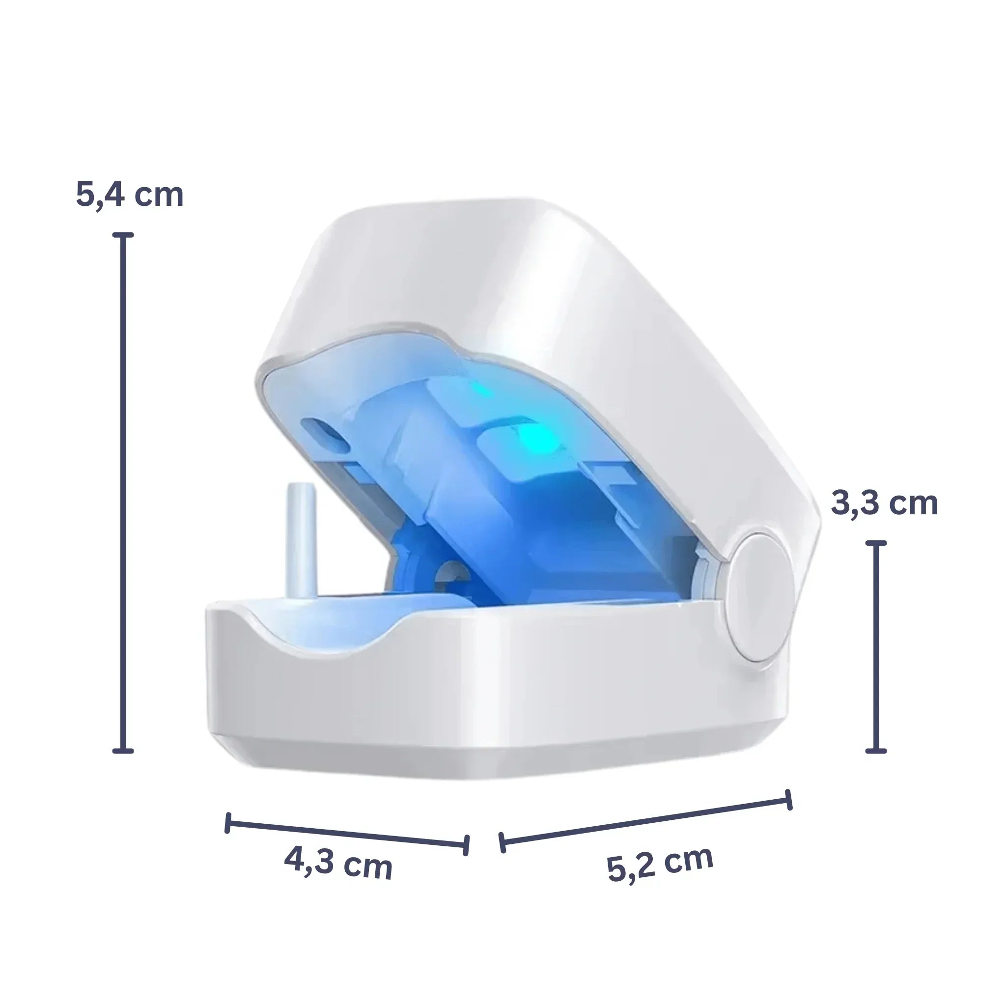 "Kompaktes NailClip Nagelpilztherapie-Gerät vorne, ideal für effektive Nagelbehandlung mit Phototherapie-Technologie."