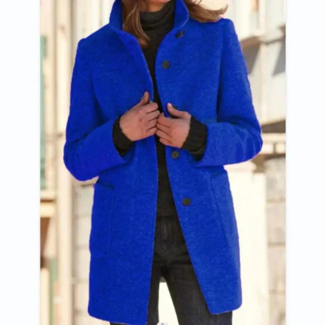 Kuscheliger Damen Winter Daunenmantel mit Knöpfen, lässiger Schnitt, hochwertige Daunenfüllung, in verschiedenen Farben.