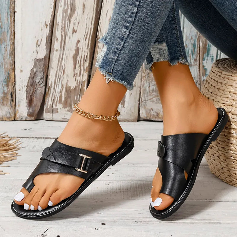 "Lederne orthopädische Luxussandalen, braun, mit elegantem Design für Komfort und Stil, Damen Sommerschuhe."
