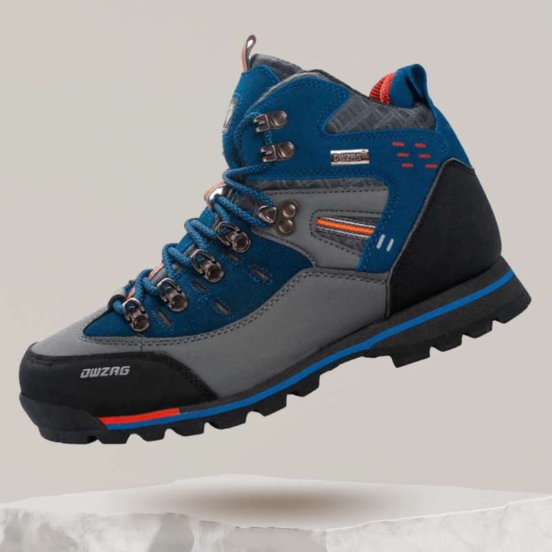 Leichte, rutschfeste Wanderstiefel für Damen & Herren, robustes Design in Blau, Orange, Rot für optimalen Halt.