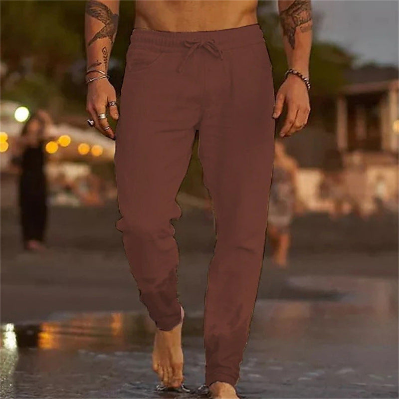 "Lässige Herren Leinenhose, leichtes Design, komfortable Passform, vielseitig kombinierbar, ideal für Freizeit und Alltag."