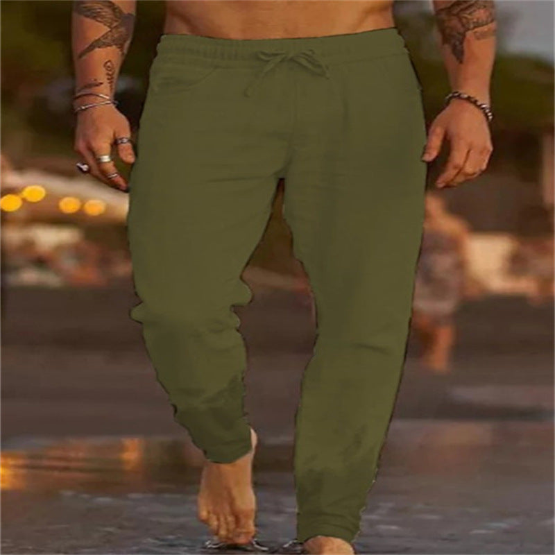 "Lässige Herren Leinenhose, leichtes Design, komfortable Passform, vielseitig kombinierbar, ideal für Freizeit und Alltag."