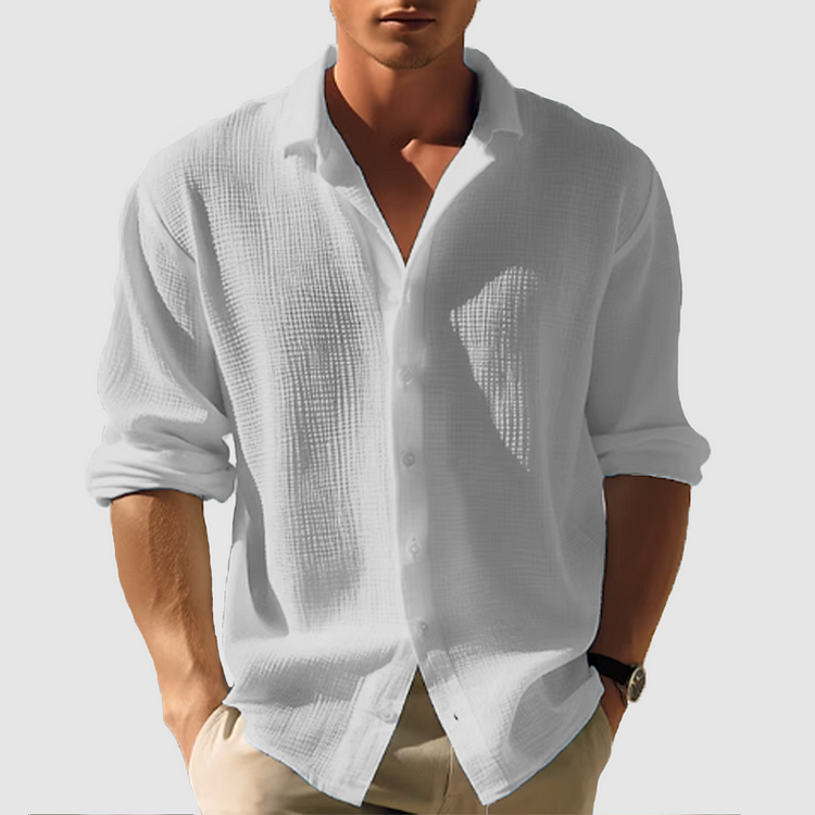 "Lässiges Herren-Button-Down-Hemd im Sommerstil, klassischer Kragen, Knopfleiste, vielseitig, in verschiedenen Farben"
