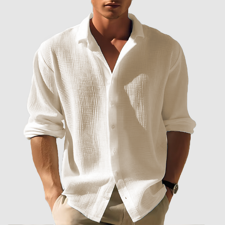 "Lässiges Herren-Button-Down-Hemd im Sommerstil, klassischer Kragen, Knopfleiste, vielseitig, in verschiedenen Farben"