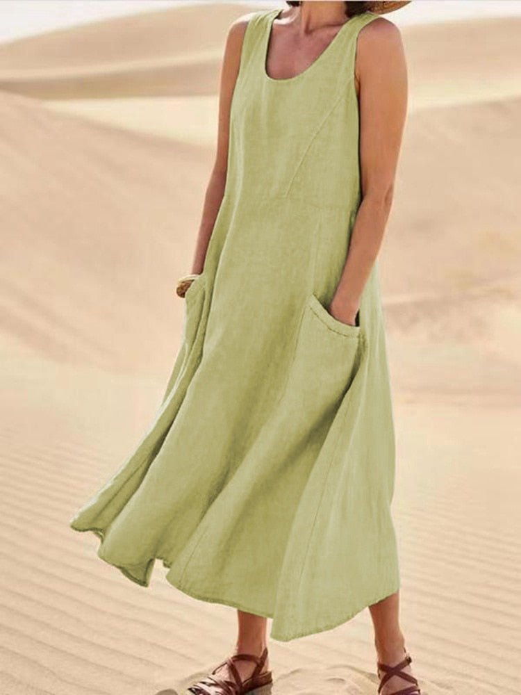 "Luftiges Maxikleid Damen, leicht und modisch, ideal für den Sommer, in verschiedenen Farben erhältlich."