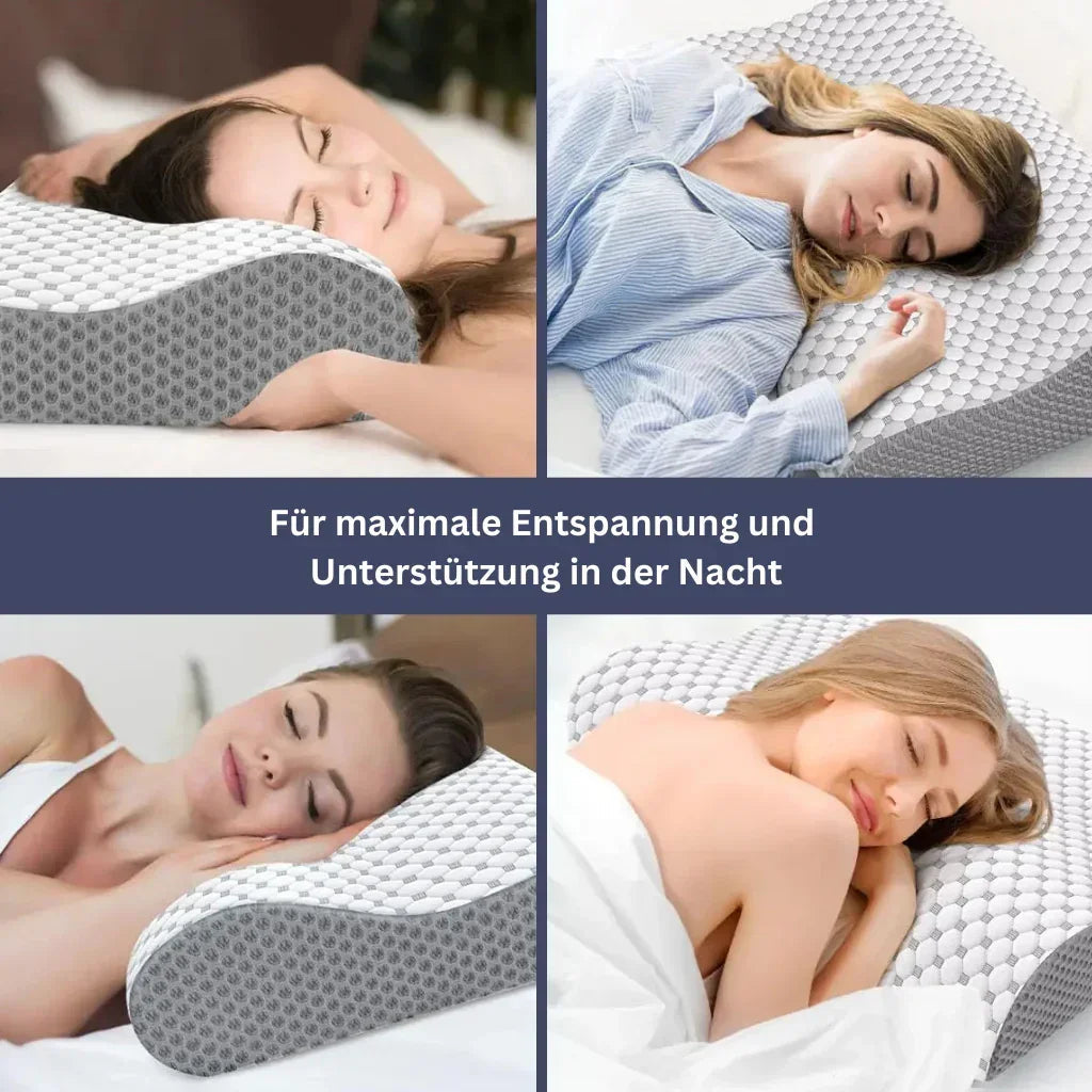 "Luxuriöses weißes Schlafkissen Sleepy, bietet ultimativen Komfort mit weicher, unterstützender Füllung, elegant im Design."