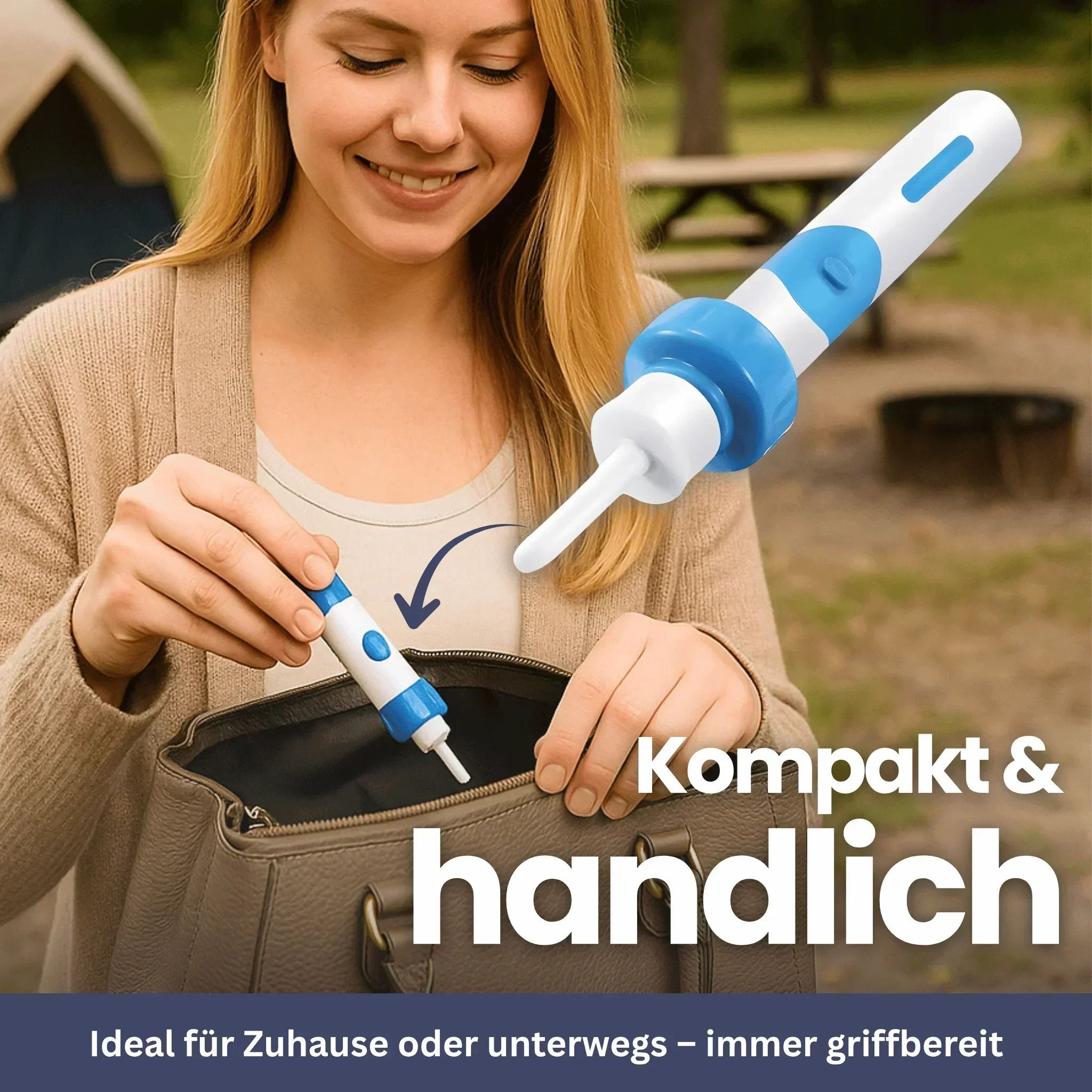 Ohrreiniger mit Saugfunktion, ergonomisches Design, zur effektiven und schonenden Entfernung von Ohrenschmalz.
