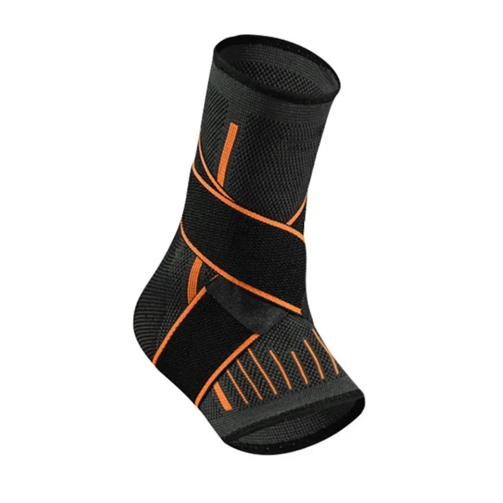 "Orthoflex Fußgelenkbandage, flexible Unterstützung in Grün, Orange oder Schwarz, ideal für Komfort und Stabilität."