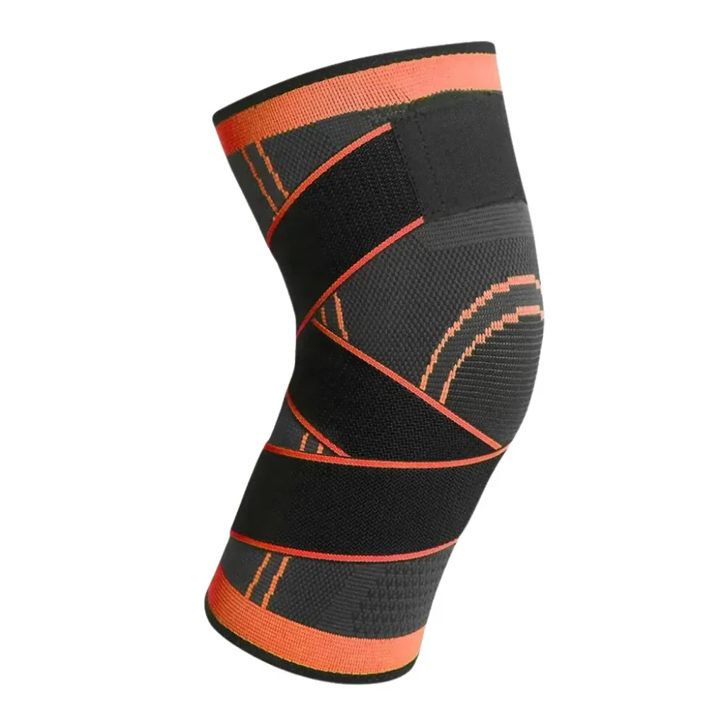"Orthopädische Kniebandage, atmungsaktiv, flexibel, bietet Kompression und Unterstützung, ideal für Sport und Alltag."