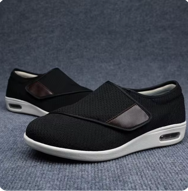 "Orthopädische Schuhe für Damen, ideal für geschwollene Füße, in elegantem Design und diversen Farben."