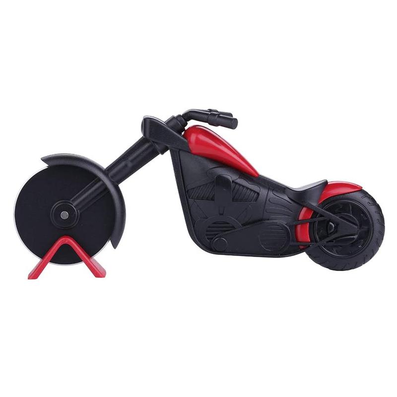 "RollCut Fahrrad-Pizzaschneider mit Edelstahlklingen und einzigartigem Design, farbenfrohes Mini-Fahrrad-Look."