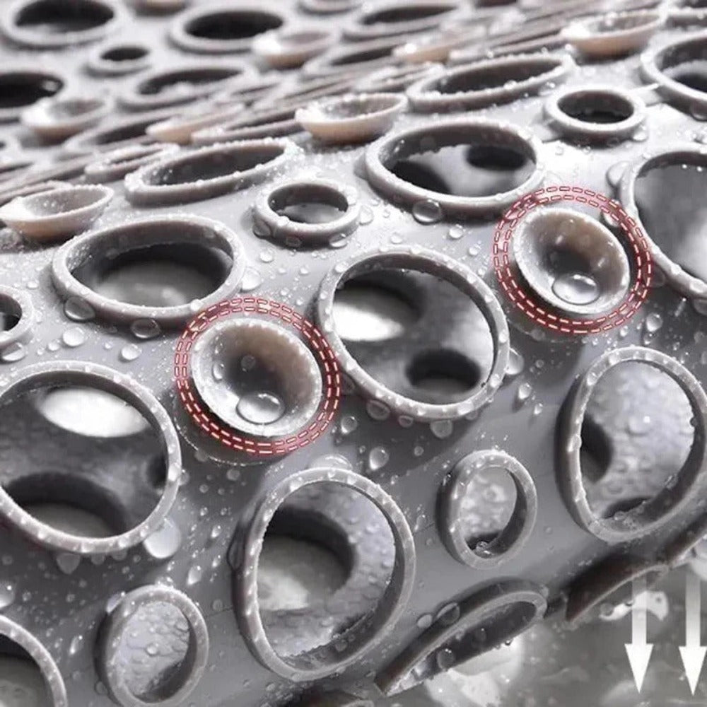 "Rutschfeste antibakterielle Duschmatte, beige Farbe, weiche Oberfläche, sicherer Halt, Badzubehör"