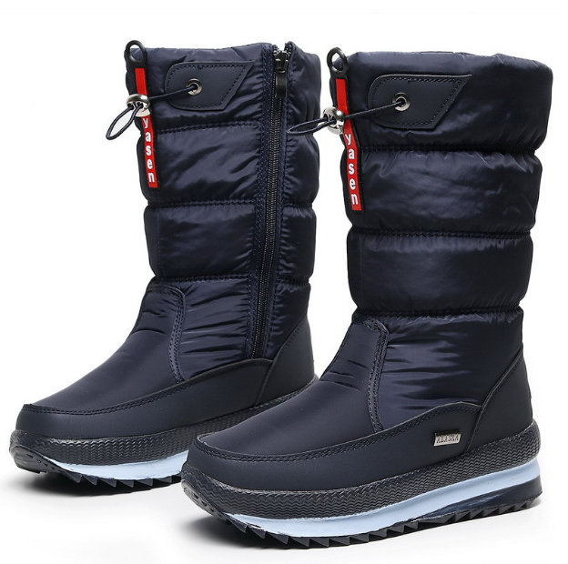 Rutschfeste wasserdichte Winterstiefel mit flauschigem Innenfutter, ideales modisches Damen-Schuhwerk für kalte Tage.