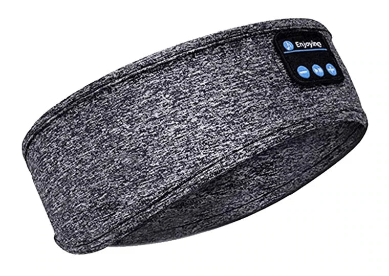 "Schwarze Schlafmaske mit Bluetooth, weicher Stoff, passt sich dem Gesicht an, bietet Dunkelheit und Musikgenuss."
