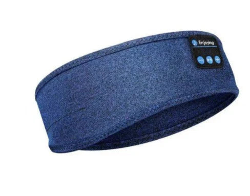 "Schwarze Schlafmaske mit Bluetooth, weicher Stoff, passt sich dem Gesicht an, bietet Dunkelheit und Musikgenuss."