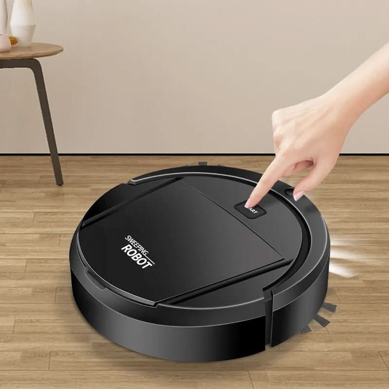 Schwarzer Roboterstaubsauger für Tiefenreinigung, intelligente Navigation, allergikerfreundlich, flüsterleise, einfach zu bed