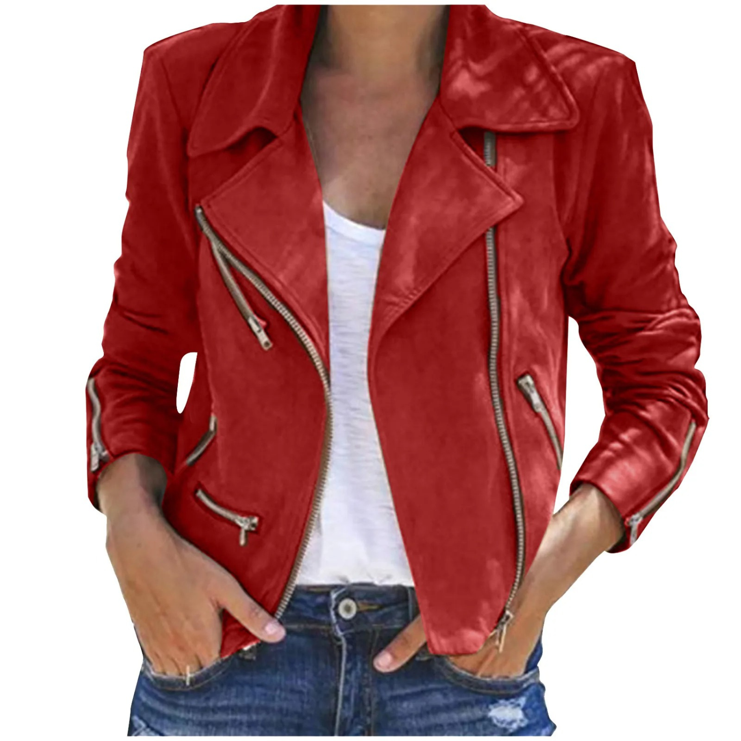 "Smarte Damen-Reißverschlussjacke in elegantem Design, schwarz, figurbetonend mit hochwertigem Material für vielseitige Looks