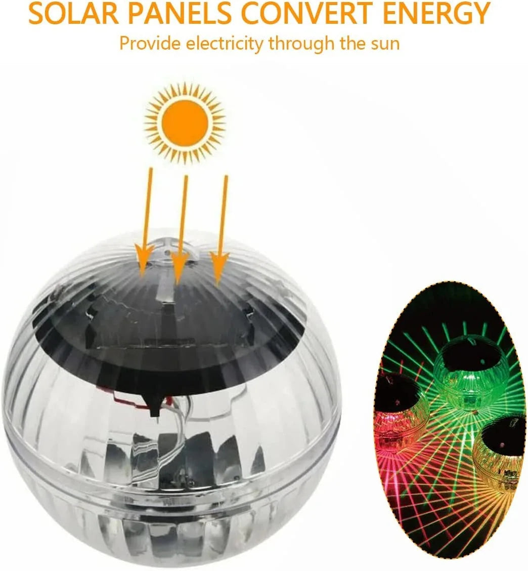 Solar-Schwimmlicht mit RGB Farbwechsel, kugelförmige LED-Leuchte, schwimmt auf Wasser, IP65 wasserdicht, Außendekoration
