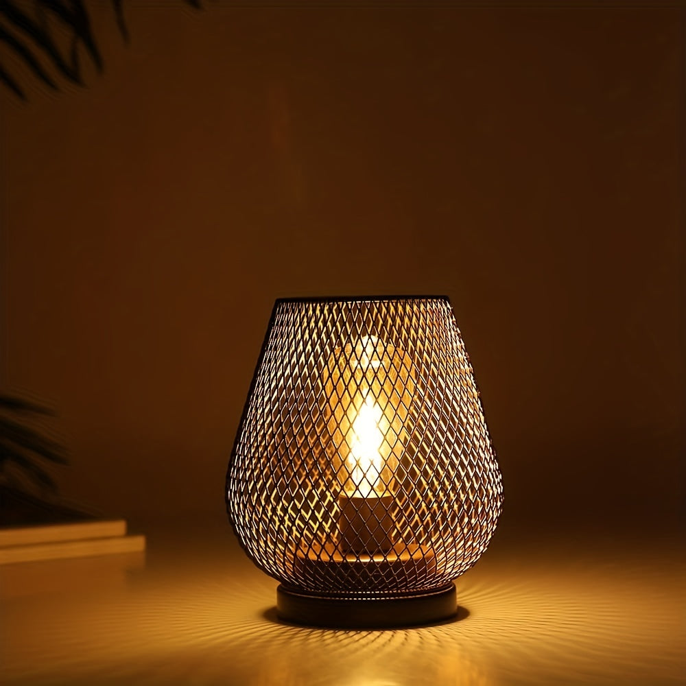 "Stilvolle, kabellose LED-Laterne mit warmweißem Licht, geeignet für drinnen und draußen, robust und wetterfest."