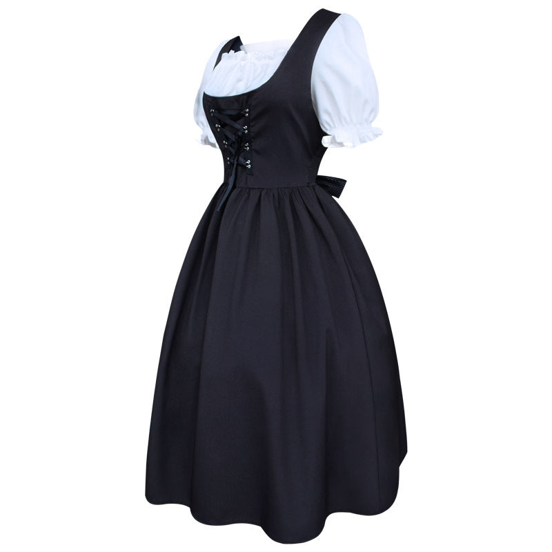 "Traditionelles Damen Dirndl mit Schürze, elegantes Trachtenkleid für das Oktoberfest, bayerisches Design"