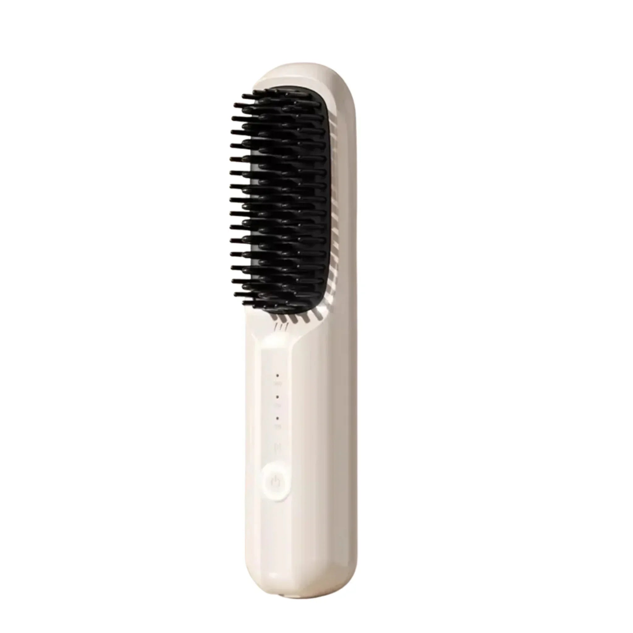 Tragbares, elegantes Styling-Tool in Schwarz und Weiß, ideal für unterwegs; leicht, kompakt und benutzerfreundlich.