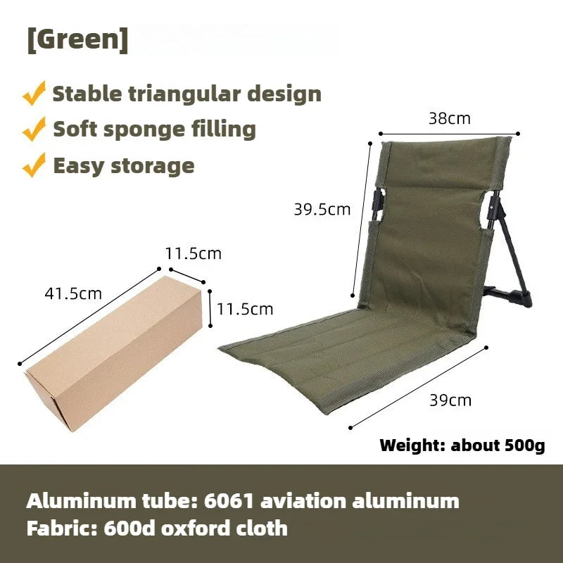 Ultraleichter Camping-Klappstuhl aus Aluminium, wetterfest, kompakt, gepolstert, ideal für Outdoor-Aktivitäten.