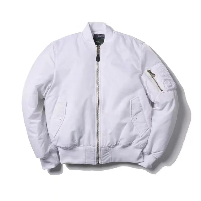 "Unisex Bomberjacke, stilvoll & warm, aus robustem Nylon mit Reißverschluss, ideal für Winter & Outdoor-Aktivitäten."