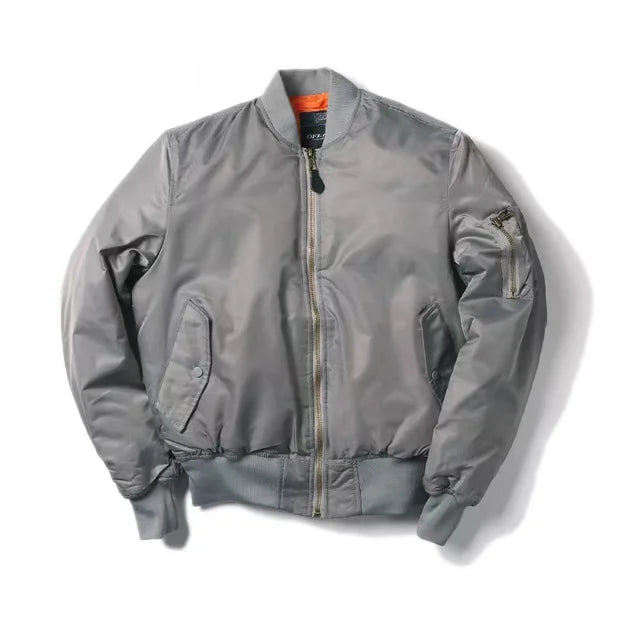 "Unisex Bomberjacke, stilvoll & warm, aus robustem Nylon mit Reißverschluss, ideal für Winter & Outdoor-Aktivitäten."