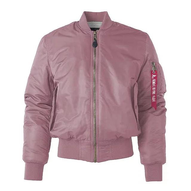 "Unisex Bomberjacke, stilvoll & warm, aus robustem Nylon mit Reißverschluss, ideal für Winter & Outdoor-Aktivitäten."