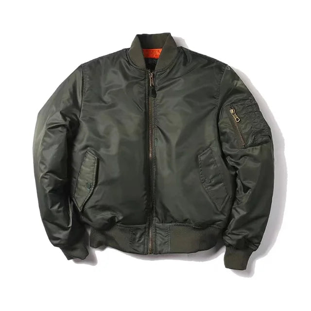 "Unisex Bomberjacke, stilvoll & warm, aus robustem Nylon mit Reißverschluss, ideal für Winter & Outdoor-Aktivitäten."
