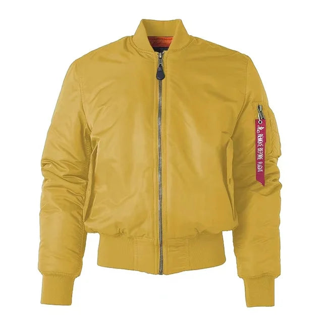 "Unisex Bomberjacke, stilvoll & warm, aus robustem Nylon mit Reißverschluss, ideal für Winter & Outdoor-Aktivitäten."