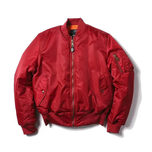 "Unisex Bomberjacke, stilvoll & warm, aus robustem Nylon mit Reißverschluss, ideal für Winter & Outdoor-Aktivitäten."