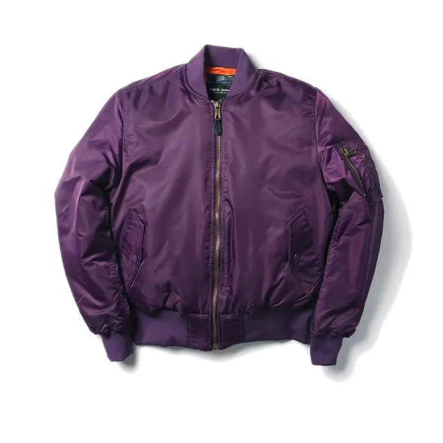 "Unisex Bomberjacke, stilvoll & warm, aus robustem Nylon mit Reißverschluss, ideal für Winter & Outdoor-Aktivitäten."
