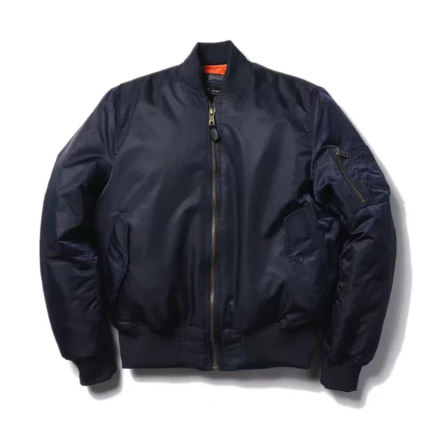 "Unisex Bomberjacke, stilvoll & warm, aus robustem Nylon mit Reißverschluss, ideal für Winter & Outdoor-Aktivitäten."