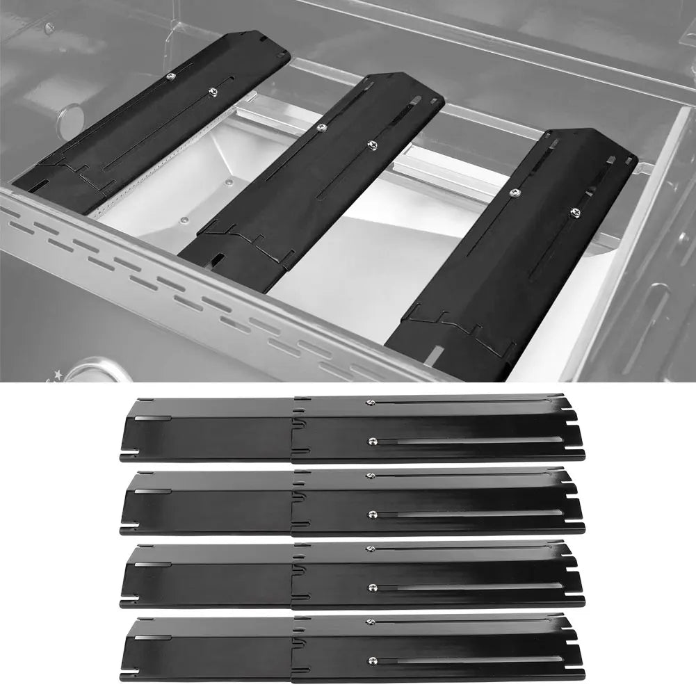 Justerbart varmeskjold for gassgriller, beskytter brennerne