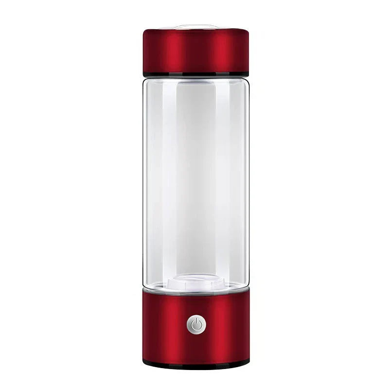"Wasserstoff-Wasserflasche USB aus Borosilikatglas in Blau, für optimale Hydratation und antioxidative Vorteile, stilvoll und