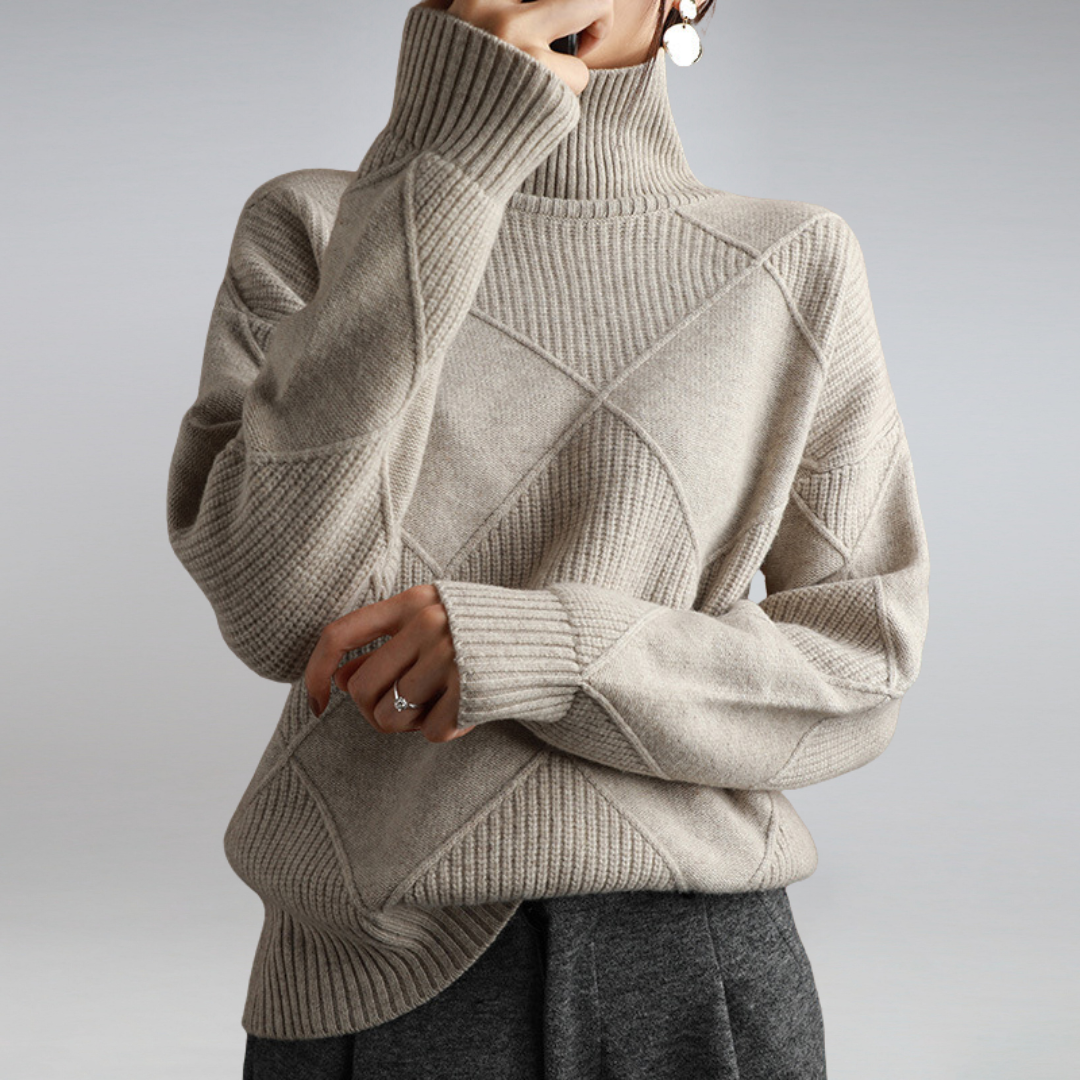 "Weicher, eleganter Rollkragenpullover für Damen, vielseitig und luxuriös, designed für Komfort und zeitlosen Stil."