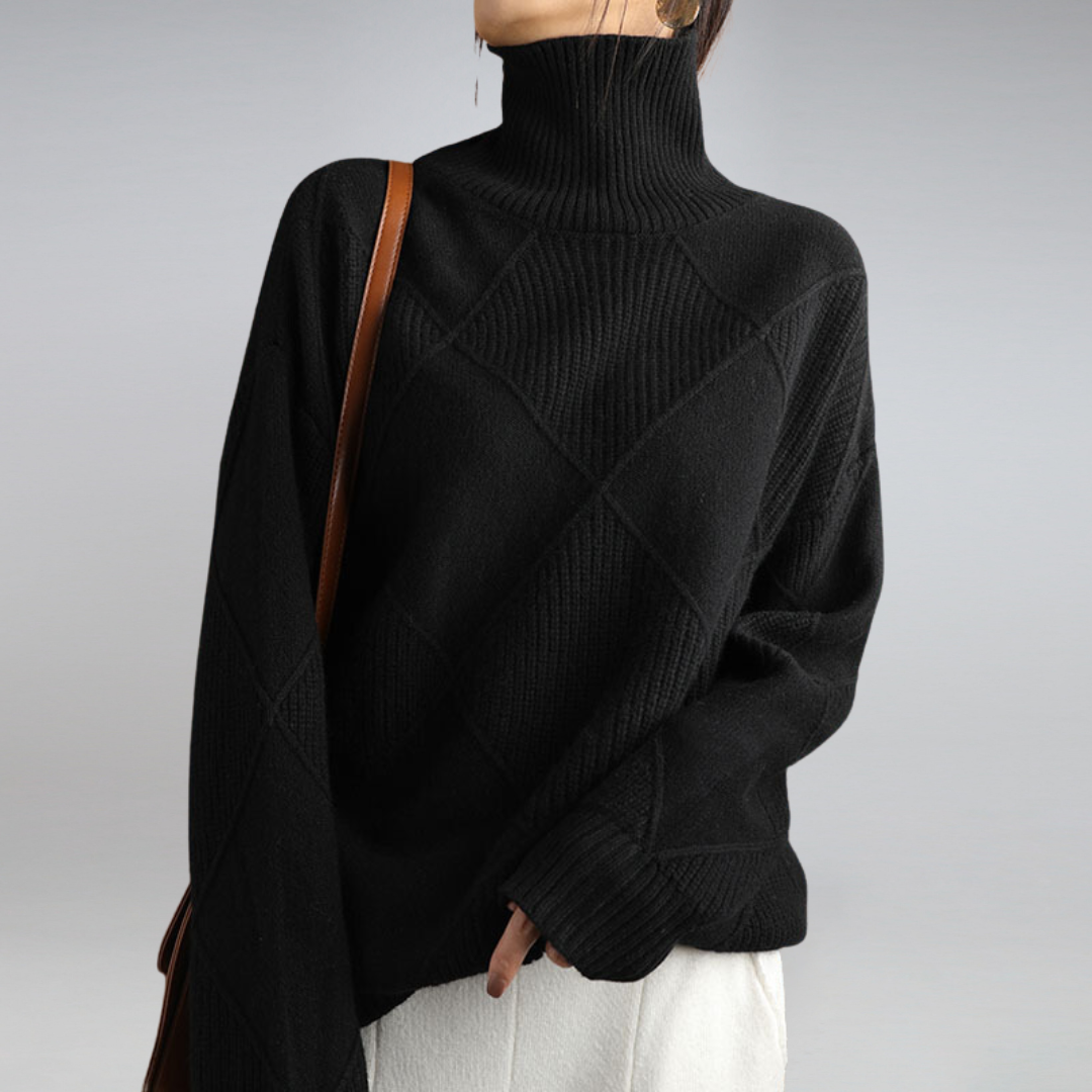 "Weicher, eleganter Rollkragenpullover für Damen, vielseitig und luxuriös, designed für Komfort und zeitlosen Stil."