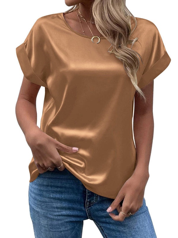 "Weißes Damen Sommertop, lässiger Stil, kurze Ärmel, schmeichelnde Passform, vielseitig für Sommeroutfits."