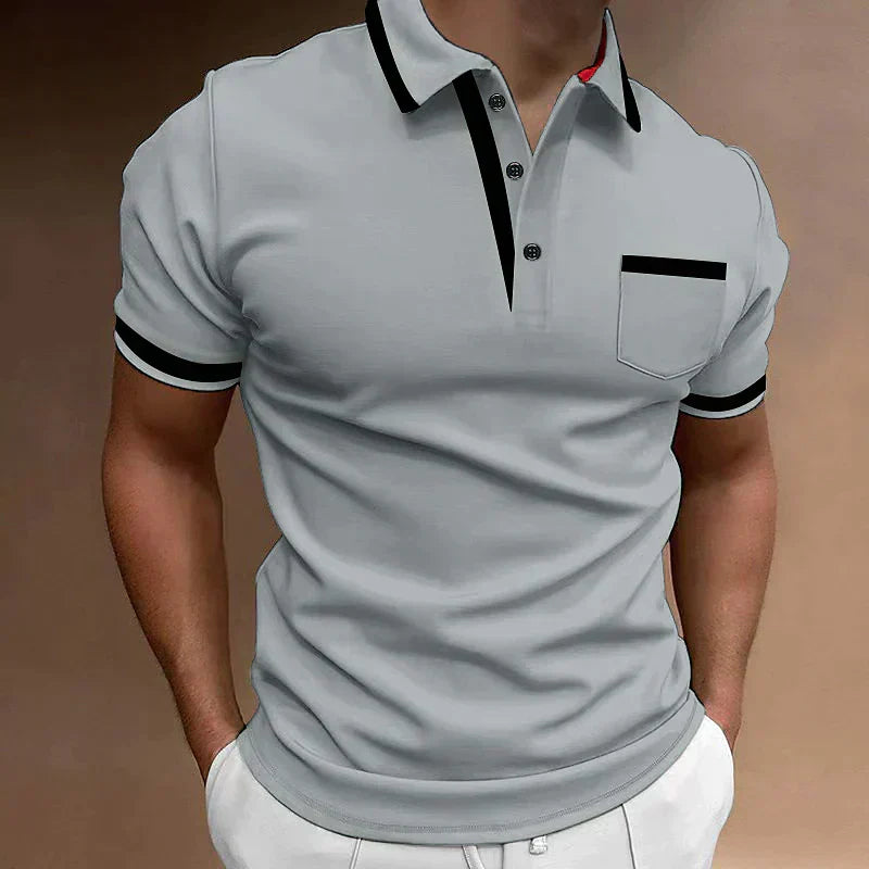 "Weißes Herren Polo Shirt, hochwertig und vielseitig, elegantes Design, bequem für Alltag und formelle Anlässe."