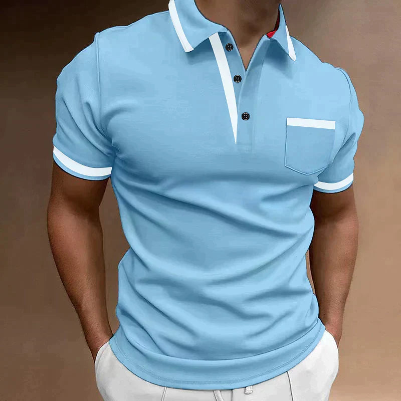 "Weißes Herren Polo Shirt, hochwertig und vielseitig, elegantes Design, bequem für Alltag und formelle Anlässe."