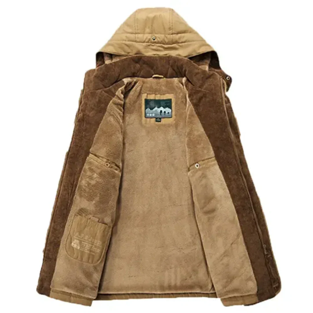"Winterjacke Herren mit Kapuze, dicke Fütterung, klassisches Design, ideal für kalte Tage und Freizeitaktivitäten, warm"