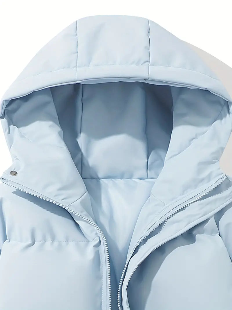 "Wolff Winter Puffer Jacke für Damen, gemütlich, stilvolles Steppmuster, warm und modisch in Beige, Outdoor geeignet."
