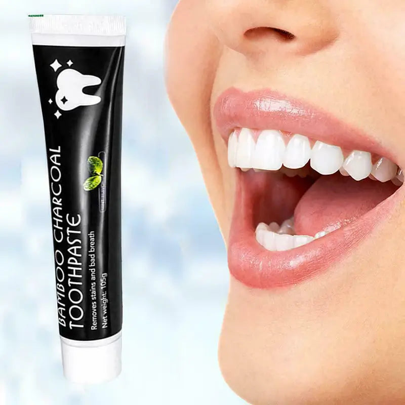 To tuber aktivkohle tannkrem for naturlig tannbleking og anti-plakk-effekt, fluoridfri, vegansk