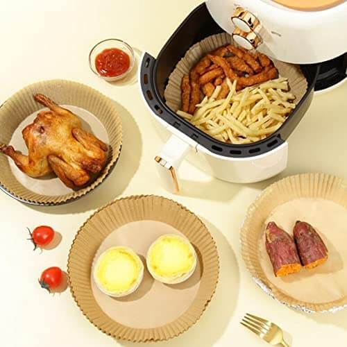 Kjøkkenhjelper: Non-stick bakepapir (50 stk.) til matlaging og baking i airfryer