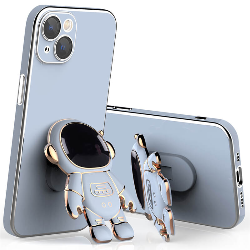 Robust astronaut iPhone-veske med stativ, gir støtdempende beskyttelse og morsomt design.