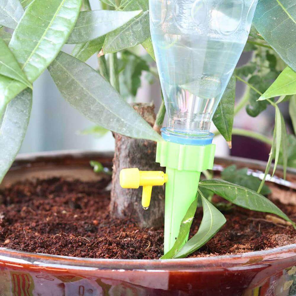 Enkelt automatisk vanningssystem for innendørs og utendørs planter. Perfekt for bekymringsfri ferievanning.