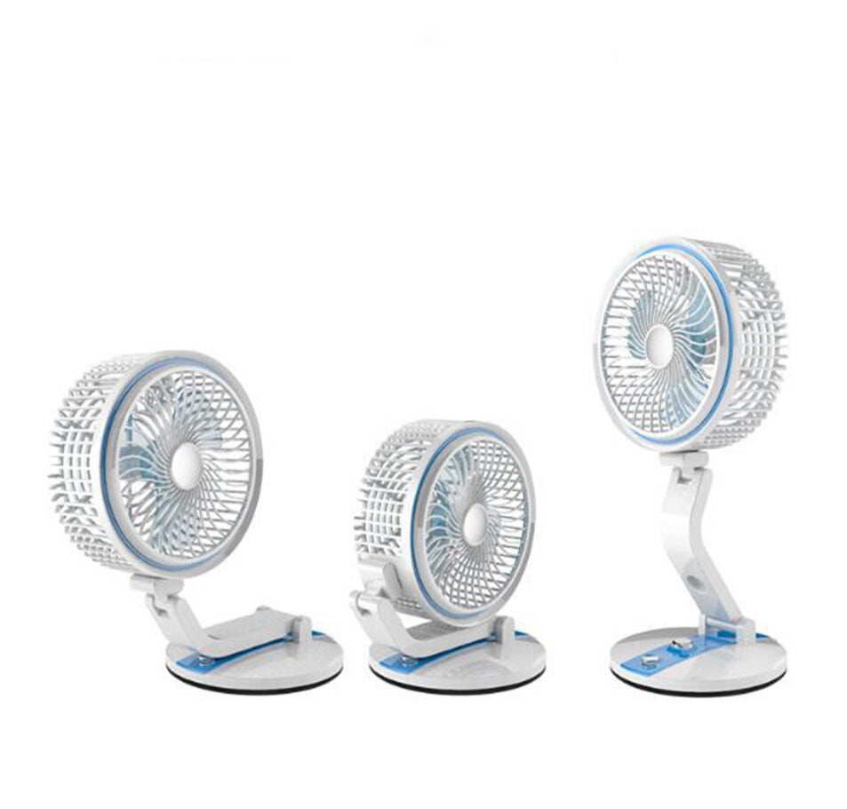 Oppladbar USB-vifte og LED-lampe, Bærbar FlexiFan. Effektiv personlig kjøling med lang batteritid.